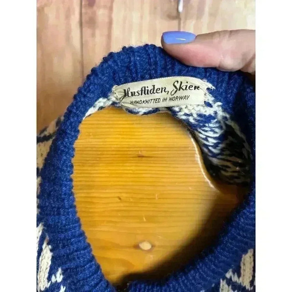 Husfliden Skein Wool Cardigan Sweater made in Norway Size M READ Description - Picture 3 of 8